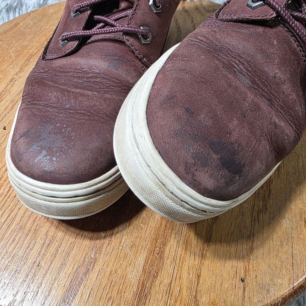 Timberland Dausette Ankle Sneaker Boots Women Sz 8 Burgundy Nubuck Leather Retro - Picture 8 of 9